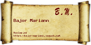 Bajor Mariann névjegykártya
